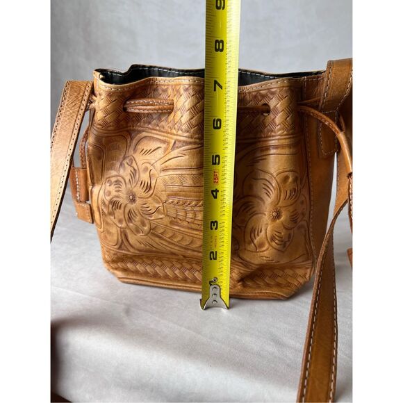 Vintage Style Tooled Leather Purse Boho Cottagecore - Picture 10 of 11